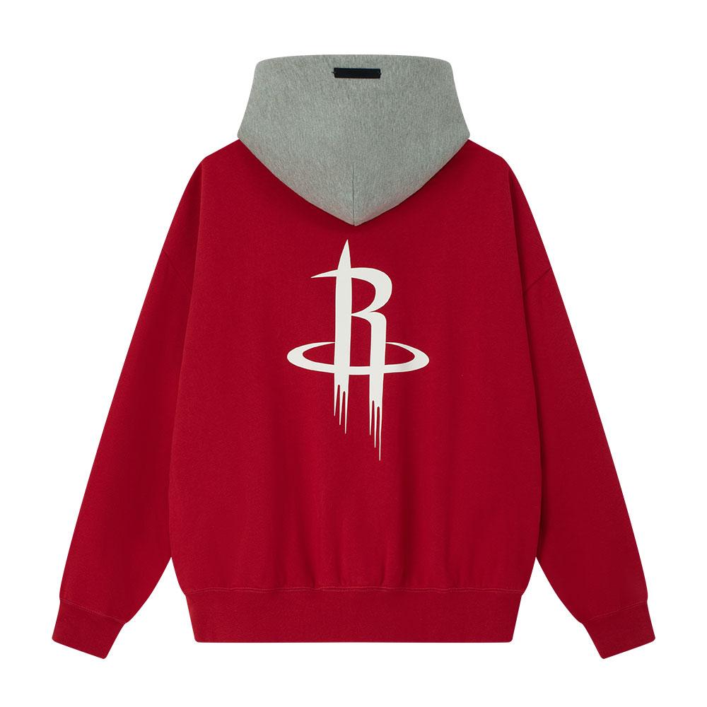 Fear of God Essentials Rockets Sport Hoodie Red/Concrete Heather Men Tops 192NB256418F