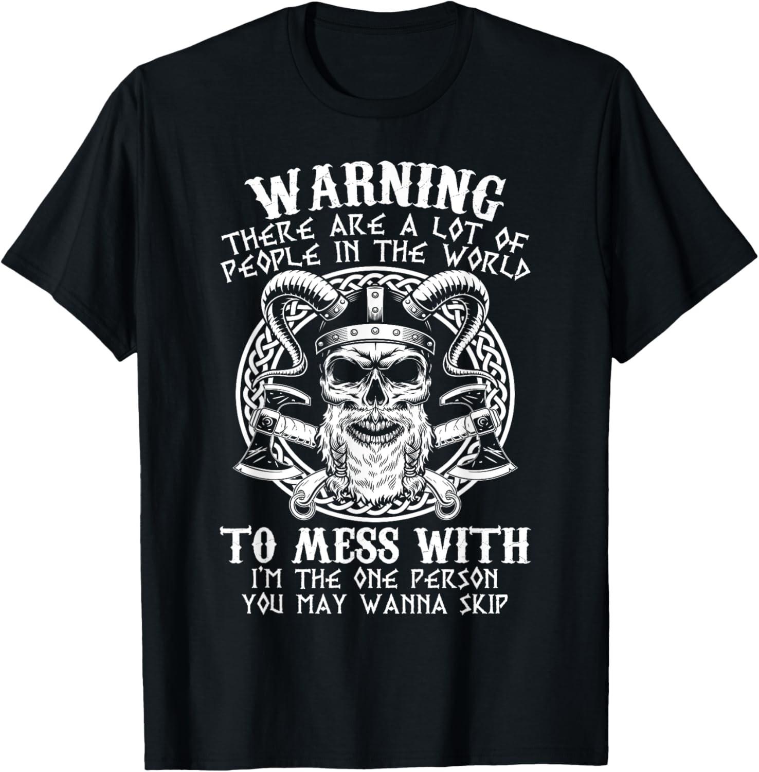 Viking Warrior Skull Sarcastic Saying Funny Nordic Mythology T-Shirt S разноцветный