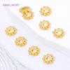 Cuentas Espaciadoras de Copo de Nieve Chapadas en Oro de 18K de 7 mm x 2 mm, Cuentas Sueltas de Latón Para Hallazgos de Joyería, Separador Para Cuentas, Suministros Para Joyería