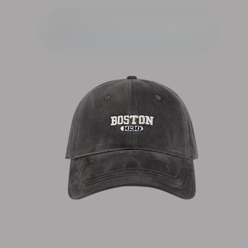 Furted Korean Hat for Women's Embroidered Baseball Cap Showing Small Face Plus Large Brim Soft Top Baseball Cap for Men