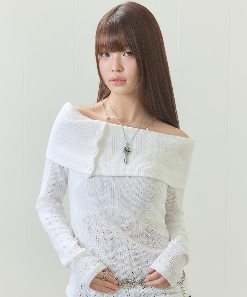 LUVISTRUE El Off-Shoulder Knit(White)