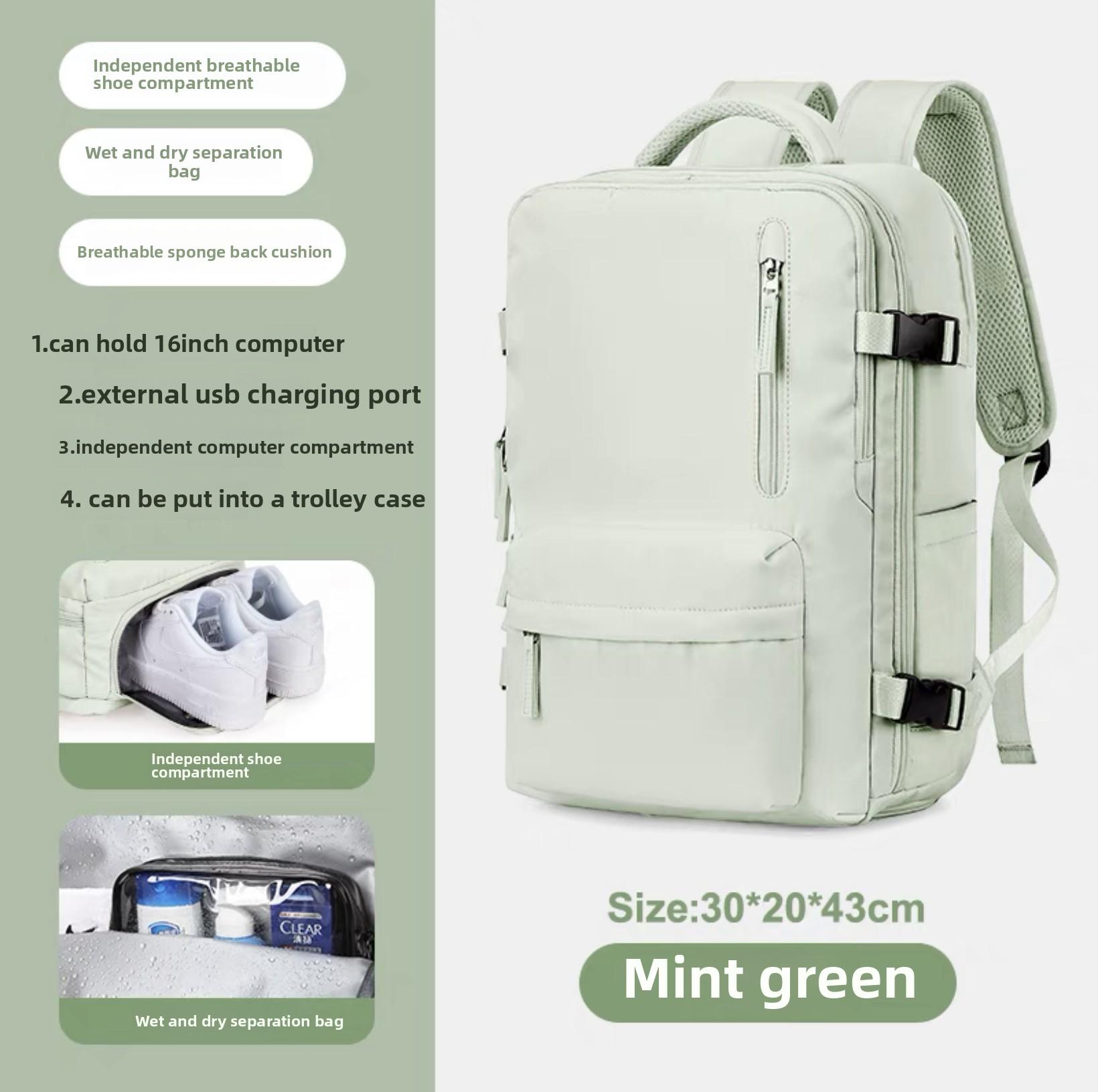 

Рюкзак для мужчин, деловые поездки, деловая сумка для багажа для женщин, сумка для путешествий на короткие расстояния, студенческий компьютерный рюкзак большой вместимости зелёный