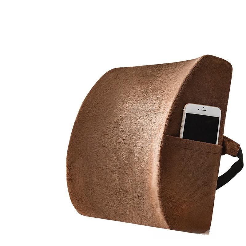 1pcs Ergonomic Waist Cushion with Pocket Office Car Dual-use Memory Cotton Elastic Waist Protection Sedentary Waist Support Non-slip Backrest