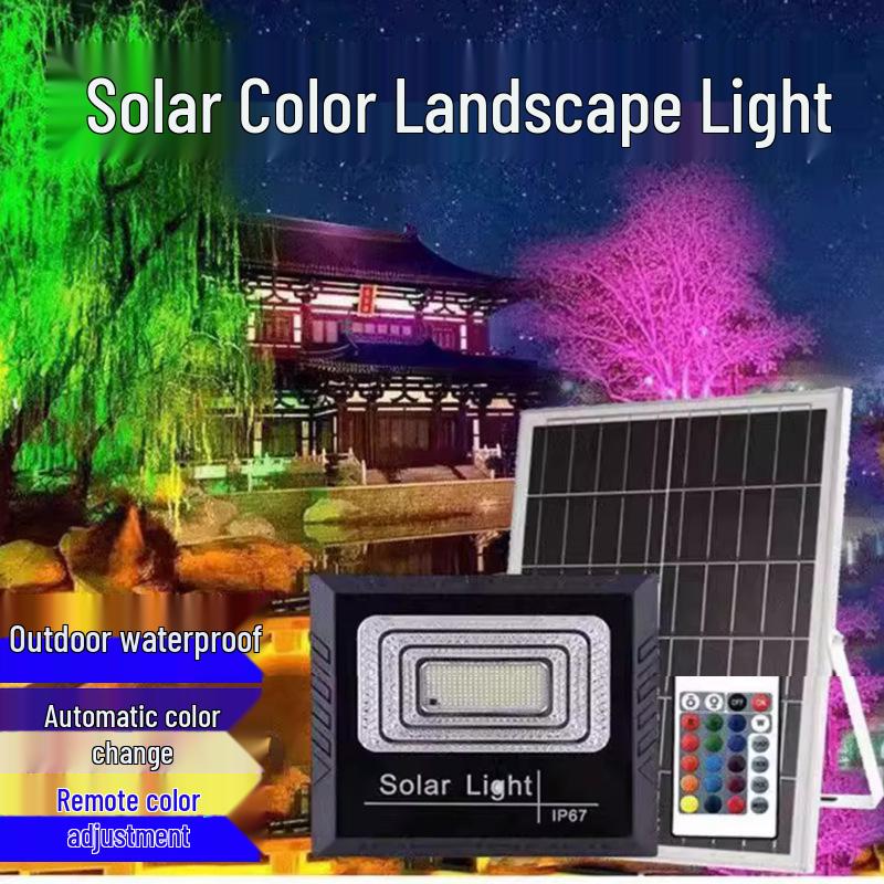 Cross-border RGB Seven-Color Outdoor Solar Landscape Lights for Park, Hotel, and Villa.