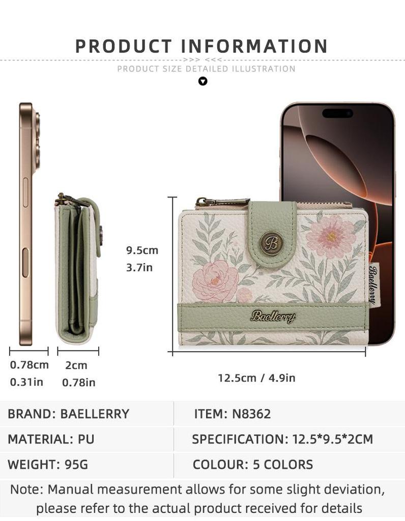 New Women's Korean Style Anime Short Wallet with Multi-Card Slots and Fashion Clasp