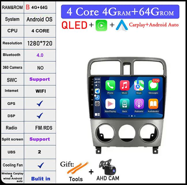 Android 14 For Subaru Forester SG 2002 - 2008 Car Player Autoradio Radio GPS TV Multimedia Carplay Lettore Vehicle Navigation