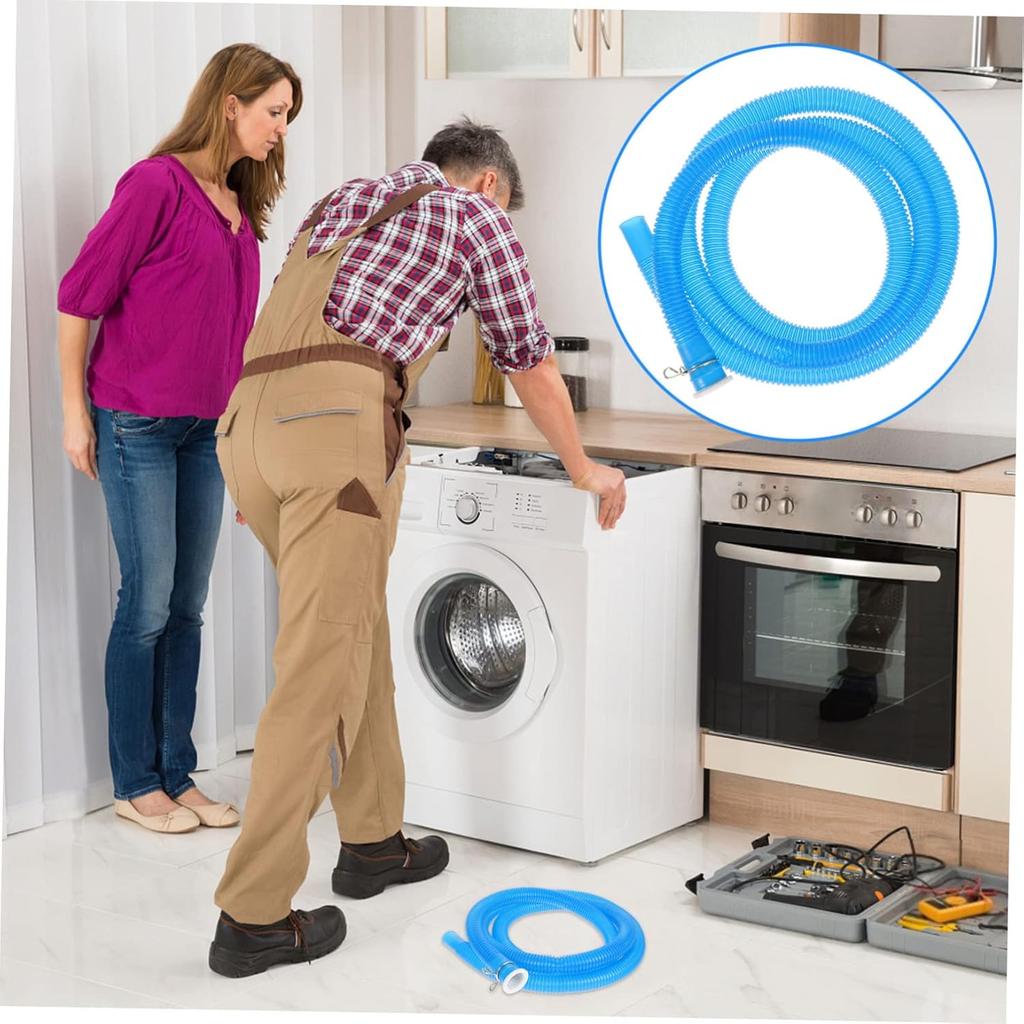 Blauer 16-mm-PE-Waschmaschinen-Ablaufschlauch, passend für die meisten Standard-Klimaanlagen und halbautomatischen Waschmaschinen, 159,7 cm, 1 Stück