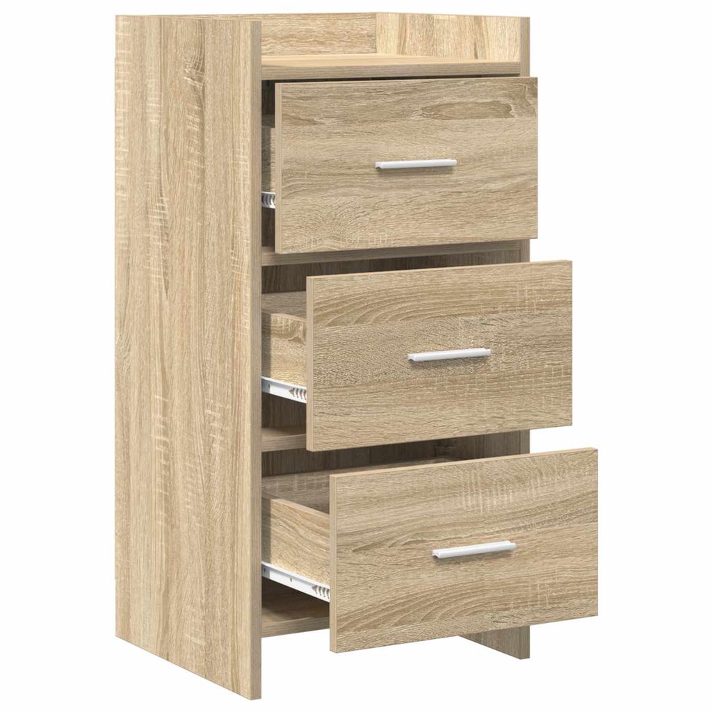 Sideboard In Sonoma Oak Finish 40 X 36 X 80 Cm Engineered Wood