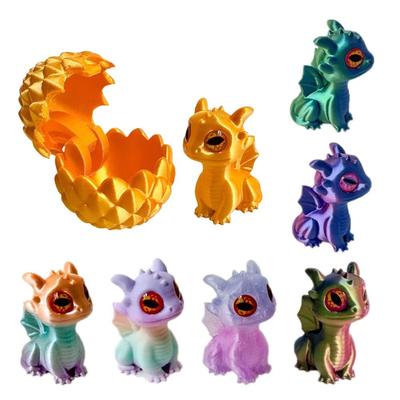 New 3D Printed Dragon Egg Creative Colorful Dragon Egg Model Toy Collectible Cute Dragon Baby Anime Figures Statue Party Favors