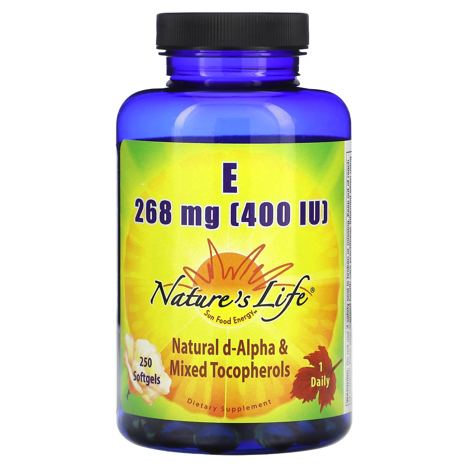 

Nature s Life, Vitamin E, 268mg (400IU), 250 softgels