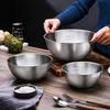 1Pcs Stainless Steel Salad Bowls Fruit Vegetable Noodle Container with Scale Egg Flour Mixing Basin Thicken 17/19/23/25/27cm