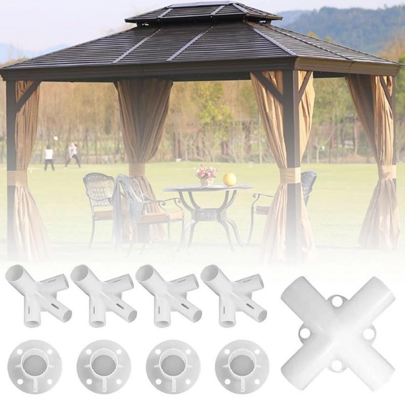 9 pezzi/set PVC gomito dritto giunto connettore trasversale 60 90 120 135 gradi connettore a T raccordo per tubi in PVC fai da te tenda raccordi fissi
