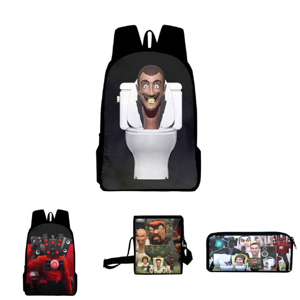 Skibidi Toilet-themed Bag Set Fun And Functional, Different Sizes And Colors Available, Suitable For All Genders
