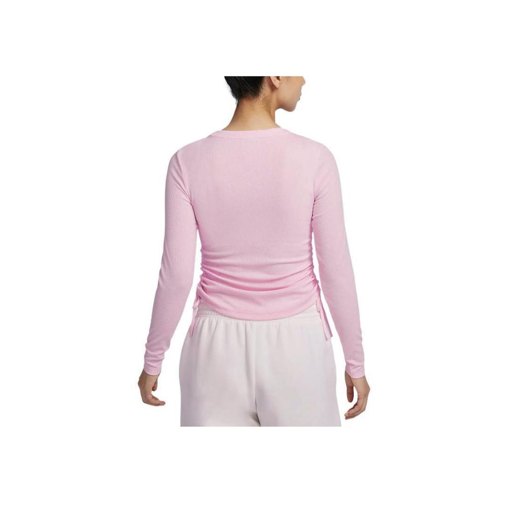 Nike Sportswear Ribbed Pullover Fashion Short Sleeve T-Shirt Women Tops Pink Foam HV8728663