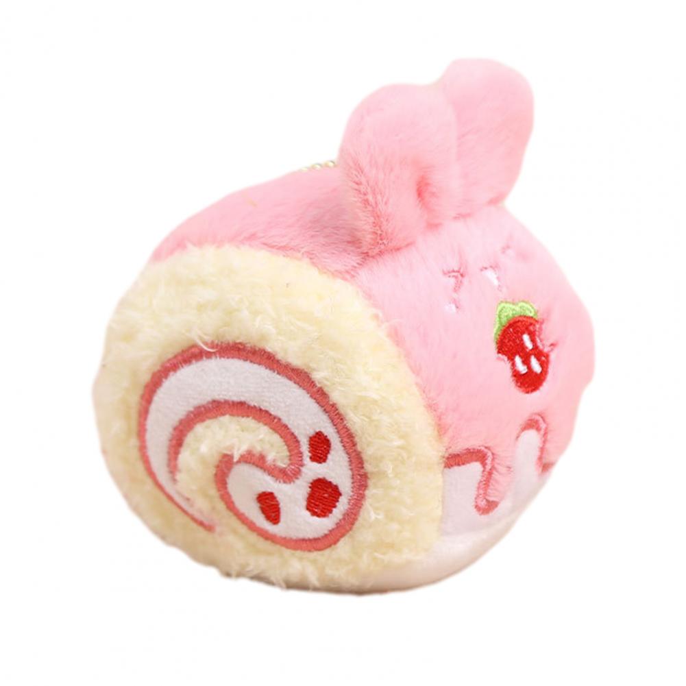 

Plush Cake Plaything Plush Cake Plaything Keychain Pendant Stuffed Tiger Fox Bag Charm Chocolate Rabbit Strawberry Cat Roll Hanging Decoration