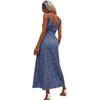 2025 Summer Floral Tie-up V-neck Spaghetti Strap Maxi Dress for Women