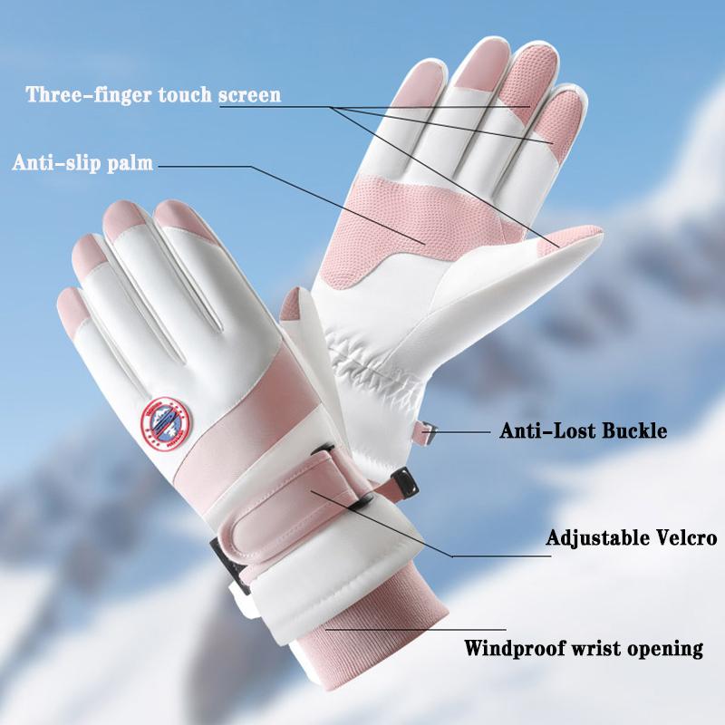 Skihandschuhe Winter Samt Outdoor Reiten rutschfeste wasserdichte verdickte warme Touchscreen-Handschuhe