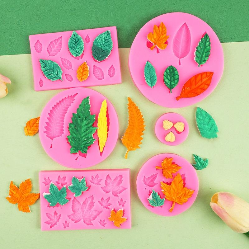 DIY Leaf Maple Leaf Silicone Mould Leaf Collection Flipping Silicone Mold Cake Decoration Moulds Resin Clay Accessories