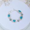 Turquoise & Topaz Sterling Silver Bracelet: Blue Gemstone Jewelry