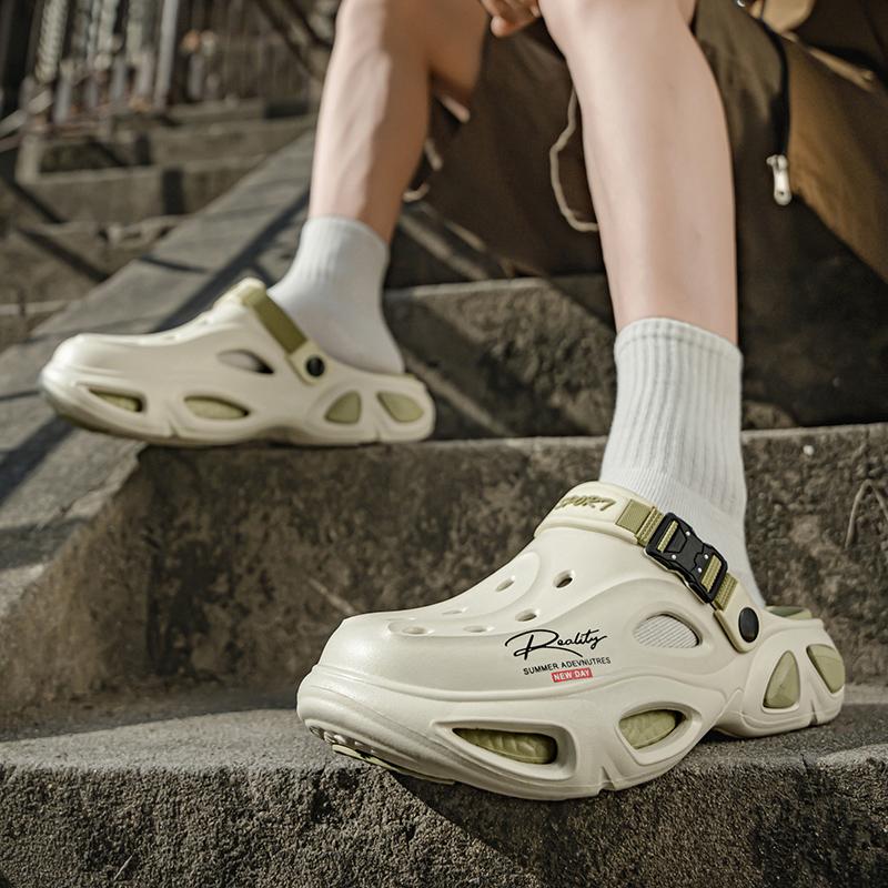 Fashion CYYTL Mens Slippers Casual Outdoor Summer Beach Shoes Sandals Walking Slides Comfort Lightweight Luxury Designer Fashion Leather