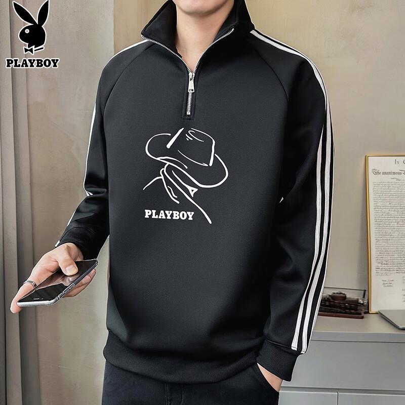 

PLAYBOY Men s Half-Zip Stand-Collar Sweatshirt 2XL