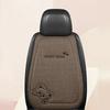 1pc Cartoon Bear Car Seat Cover Linen Anti-Slip Breathable Auto Single Pad Universal Car Square Seat Rear Seat Back Cushion