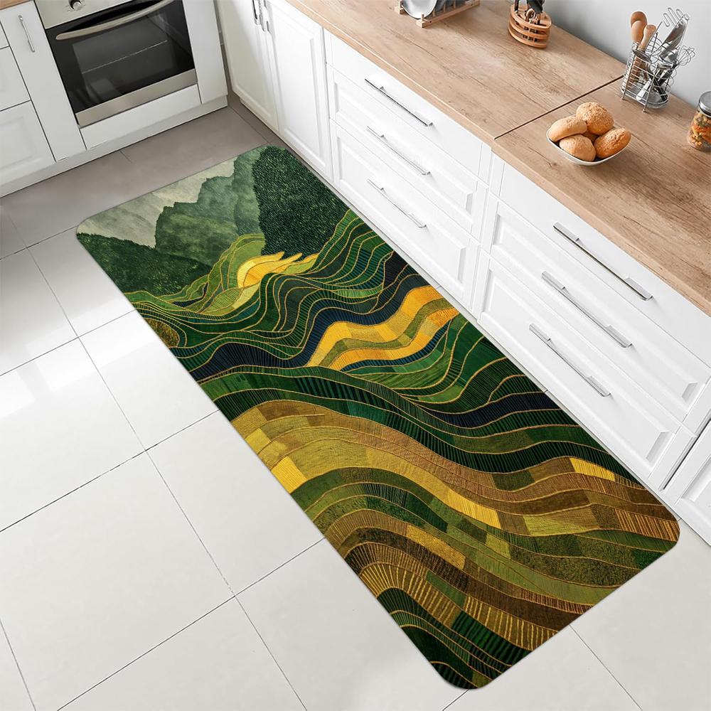 

Vintage Landscape Oil Painting Carpet Mat Rug Living Room Home Decoration Country Sunset Floor Mat Artistic Decor 40X120CM