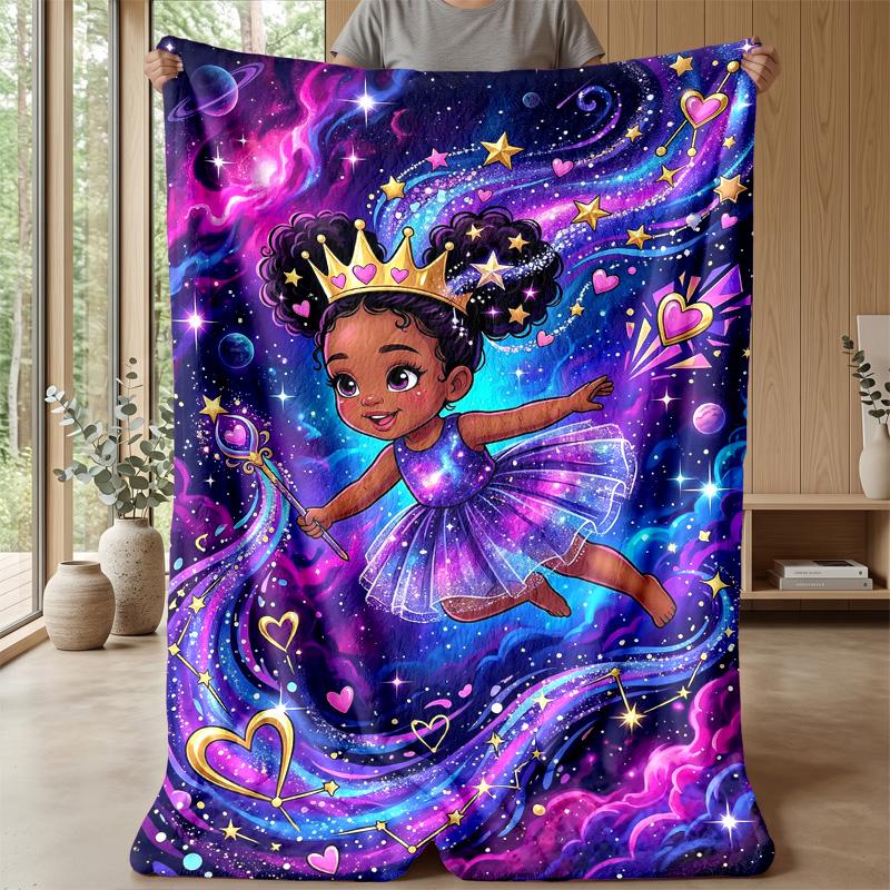Magical Princess Sparkle Theme blanket Lightweight Warm Flannel Blanket Decorative Throw Blanket for Home Decoration