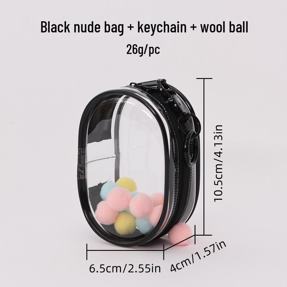 10cm Transparent Dustproof PVC Blind Box Display Bag - Mini Cute Ins Style Stroller Bag with Pendant Holder
