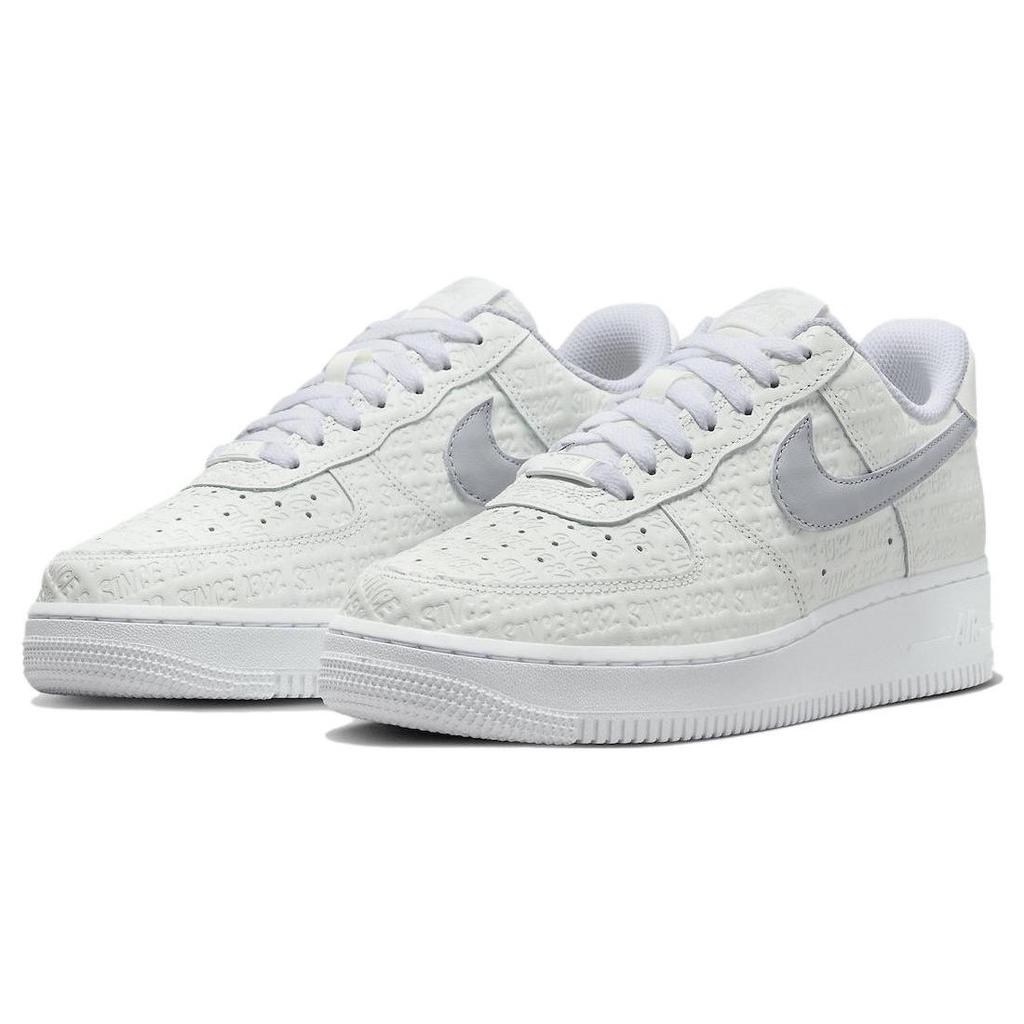 Nike Womens Air Force 1 Low 'Since 1982' (women's sizes) Summit White / Metallic Silver / White / Sail Skate Shoes FJ4823 100