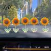 Vibrant Flower Car Decor 5Pcs Wobble Sunflower Dashboard Decor Resin Spring Ornament for Road Trips with Non Slip Adhesive Cute Shaking Office Desk