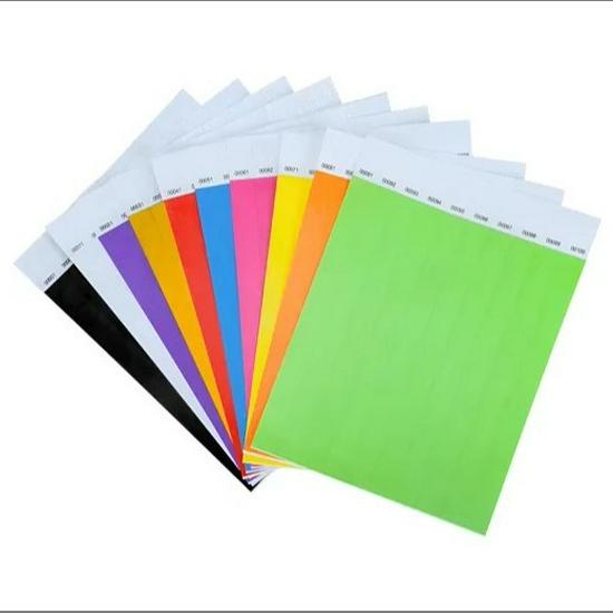 Fluorescent Colored Waterproof Disposable Wristbands for Amusement Parks and Children