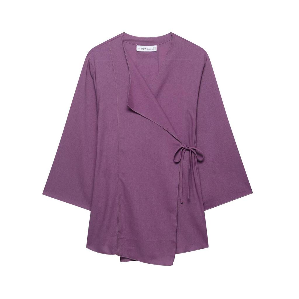 Spring European & American Style Kimono Cross Jacket with Casual Pants
