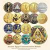 Ancient Egyptian Commemorative Coins Metal Museum Cultural and Creative, Commemorative Medals Collection Pyramid Pharaoh Relief Coins