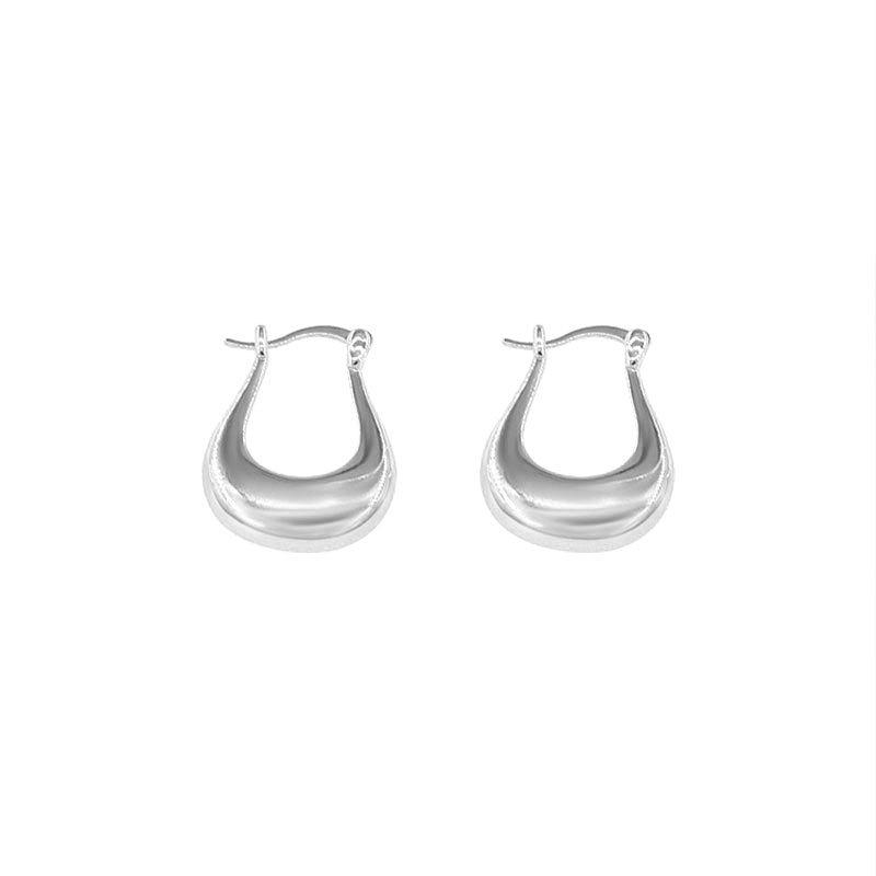 Retro Simple Crescent Moon Earrings Temperament 100% Match High-end Geometric Ear Clip Personality Back-to-school Ambience Fashion Jewelry