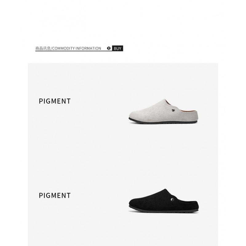 Mens Loafer-Style Slip-On Mule Shoes Casual Office Wear Retro Flat Footwear