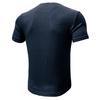 Summer Men T-shirt Short Sleeves Buttoned V Neck Solid Color Thread Knitted Stretchy Slim Fit American Style Muscle Guy Fitness Workout Top