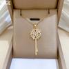 Titanium Steel, Empty Flower Key, Light Luxury Temperament, Gorgeous Diamond Necklace, Female Versatile Collarbone Chain, Titanium Steel Chain