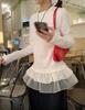 270g German Velvet Korean Lace Patchwork Round Neck Long Sleeve T-shirt - Slimming & Flattering Autumn/Winter Top