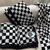 Checkered & Houndstooth Coral Fleece Blanket Soft Warm All-Season Throw for Sofa Office Nap