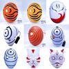 Glowing Naruto Mask Uchiba Band Earth Spot Ah Fei Write Wheel Eye White Mask Full Face Cosplay Cos