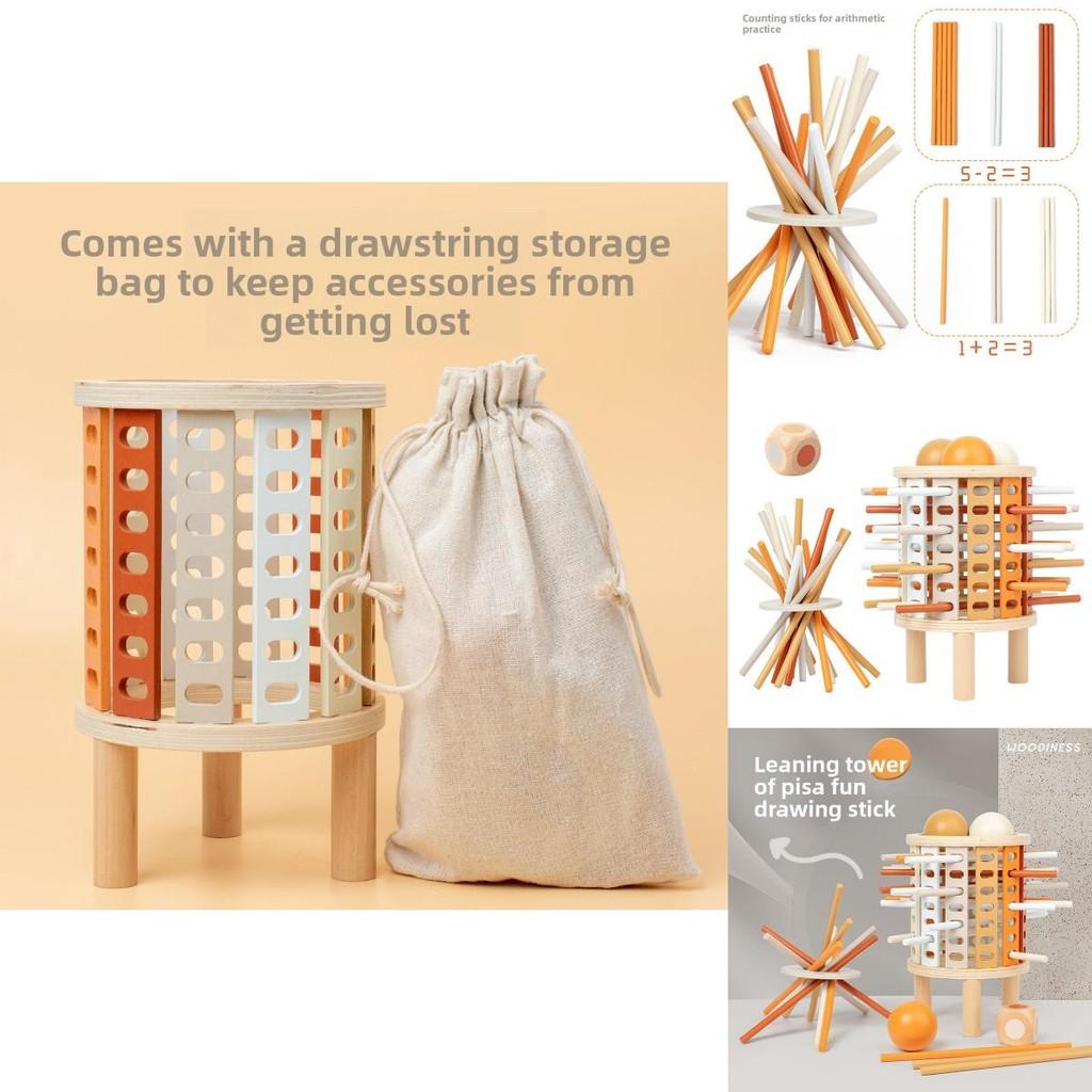 Holzturm-Puzzlespiel für Kinder mit Würfeln und Party-Spielset