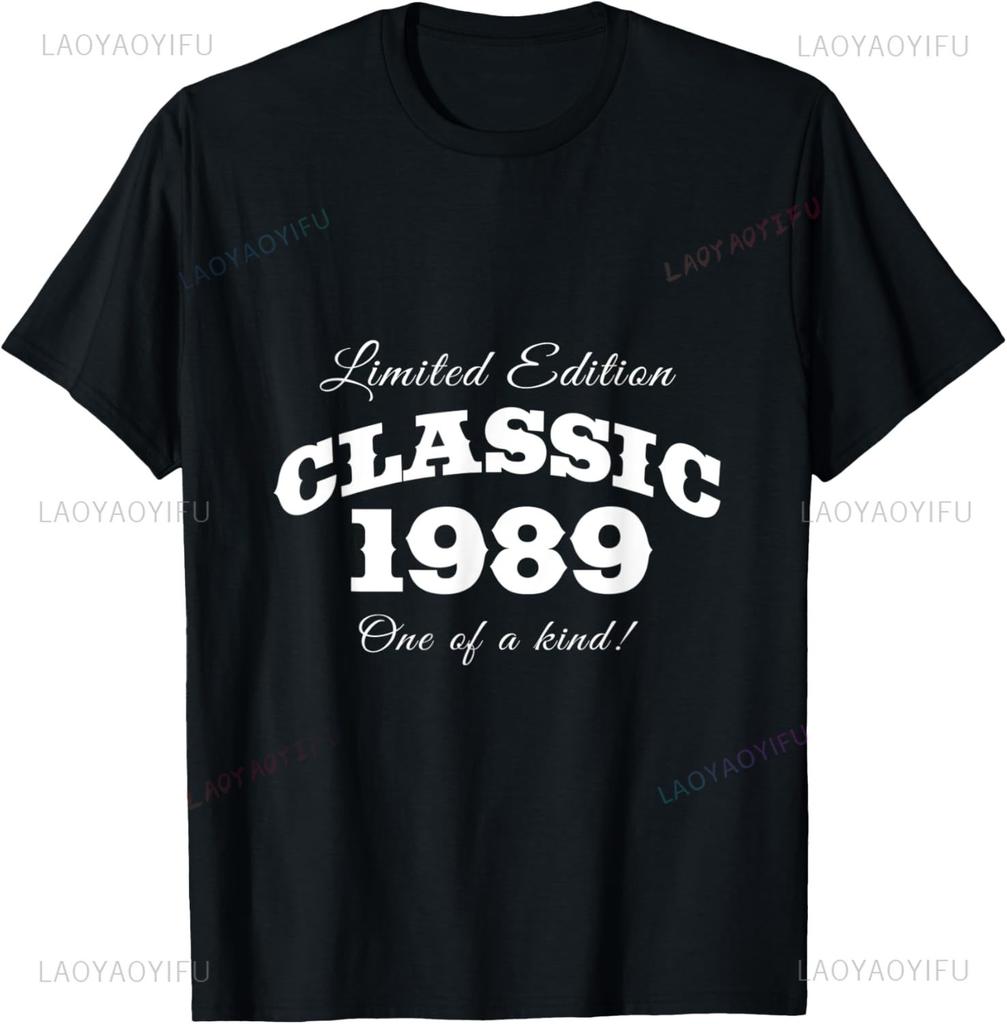 Vintage 36th Birthday Decorations Vintage Class of 1989 36 Years Old TShirt Graphic T Shirts Individuality Couple Ropa Hombre