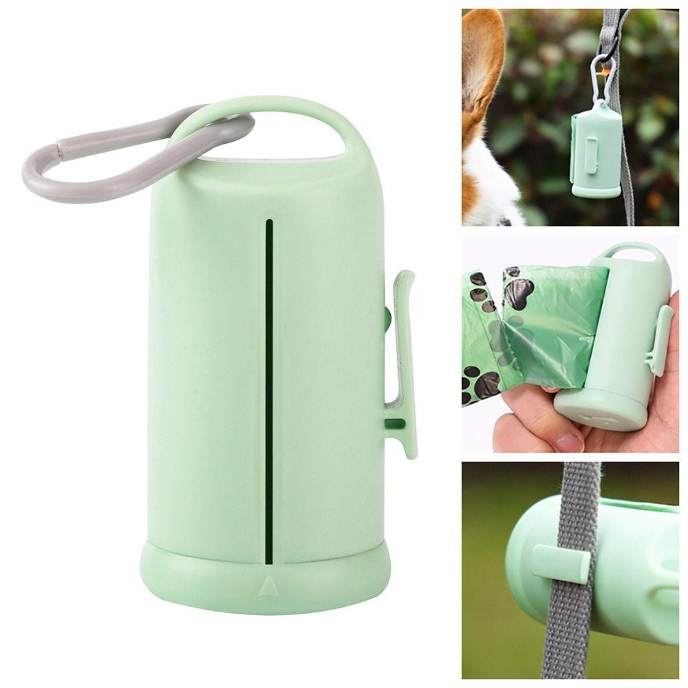 PP+PE Dog Poop Bag Dispenser Hanging/Clip Visible Window Puppy Waste Bag Holder Portable With Hook Pet Garbage Bags Storage