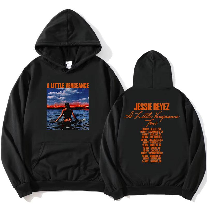 A LITTLE VENGEANCE Tour 2026 Hoodies Sängerin Jessie Reyez Design Print Sweatshirt Langarm Mode Kapuzenpullover Lässiges Oberteil