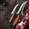 Professionelles Metzgermesser Geschmiedetes Ausbeinmesser Edelstahl Hackbeil Küchenchefmesser Fleisch Fisch Obst Messer mit Abdeckung