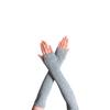 1 Pair Girl Fingerless Glove Simple Style Comfortable Knit Gloves Knitting Craft Girls Arm Covers Hand Cover for Outdoor Wearing