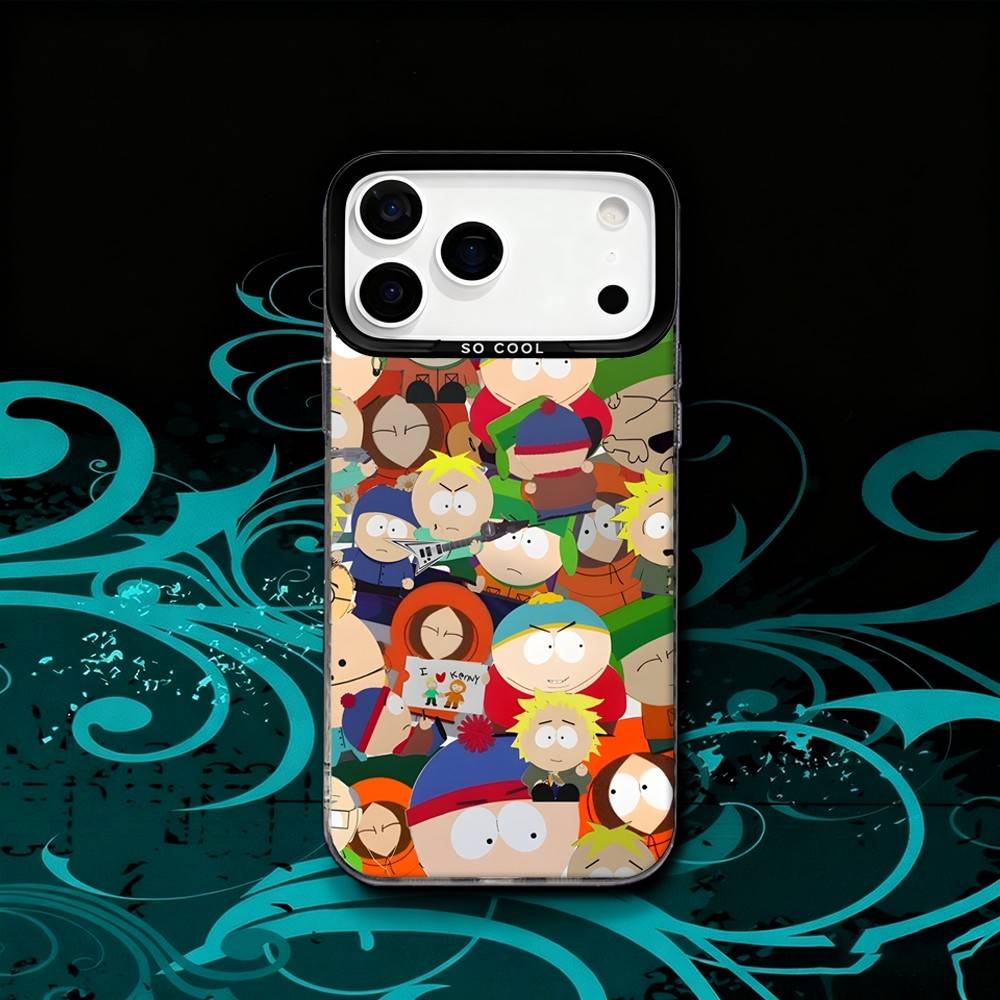 Cartoon S-South P-Park Matte Fingerprint Proof Phone Case For iPhone 17,16,15,14,13,12,X,8,Pro,Max,Plus,SE4,Air,Mini