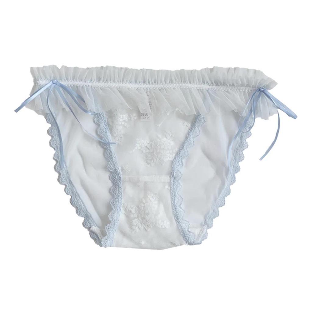 Sweet Style Mesh Lace Panties - Low Waist, Pure Cotton Crotch, Summer Sexy Briefs