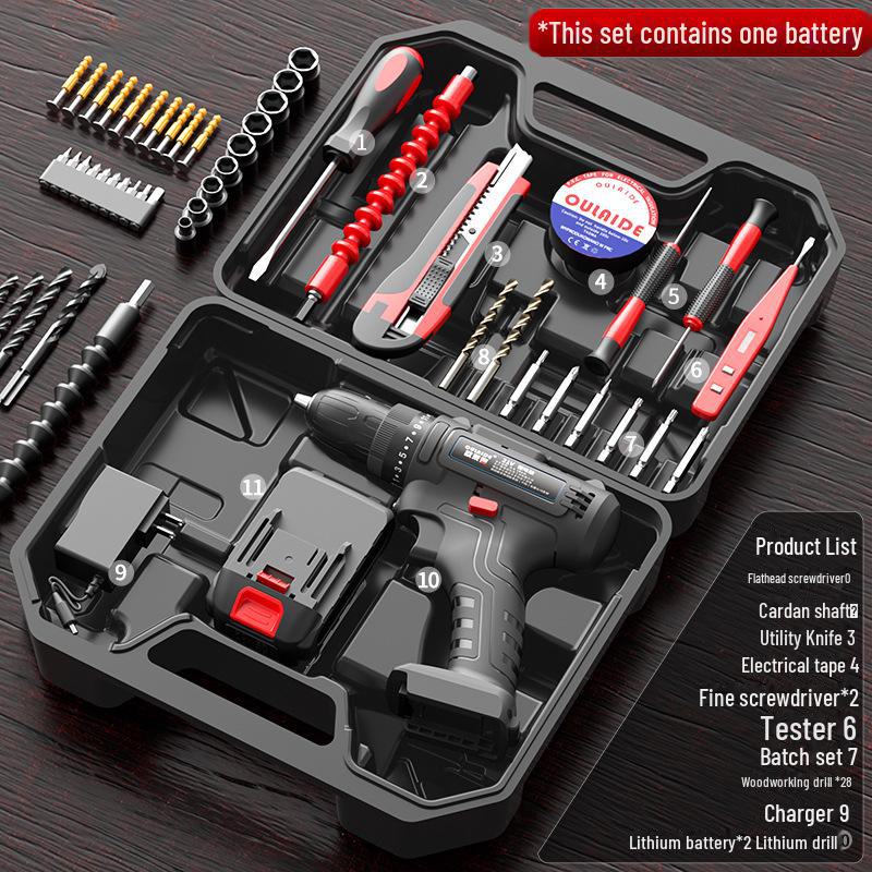 Multifunctional Electric Drill & Household Repair Tool Set for Carpentry and Electrician Tasks